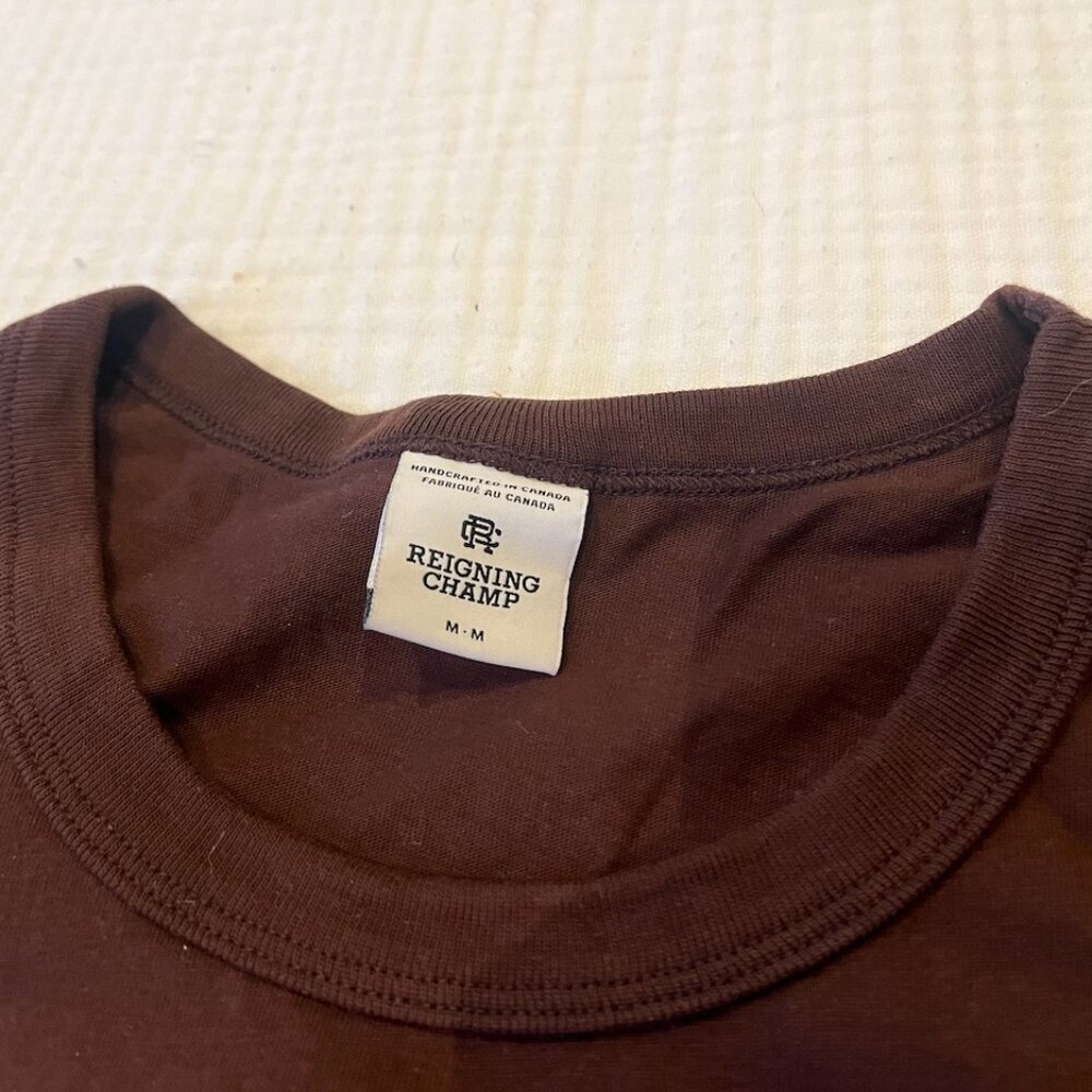 Reigning Champ Brown T-shirt Tee  Lightweight Jersey Earth Medium